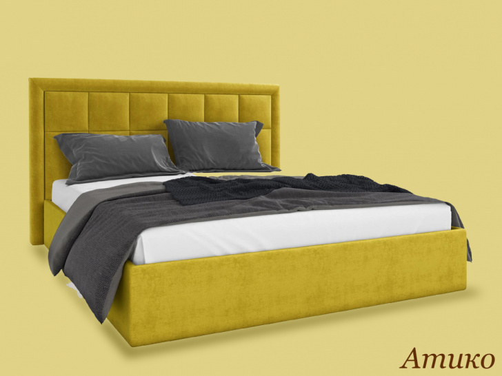 Мягкая комфортная кровать с высокой спинкой «Атико»