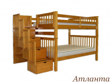 Удобная двухъярусная кровать с безопасной лестницей с перилами «Атланта»