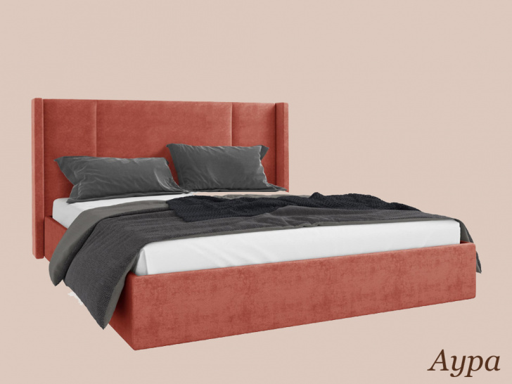 Современная кровать с мягким изголовьем «Аура»