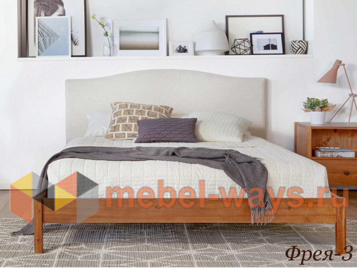 Модная односпальная кровать с фигурным мягким изголовьем «Фрея-3»