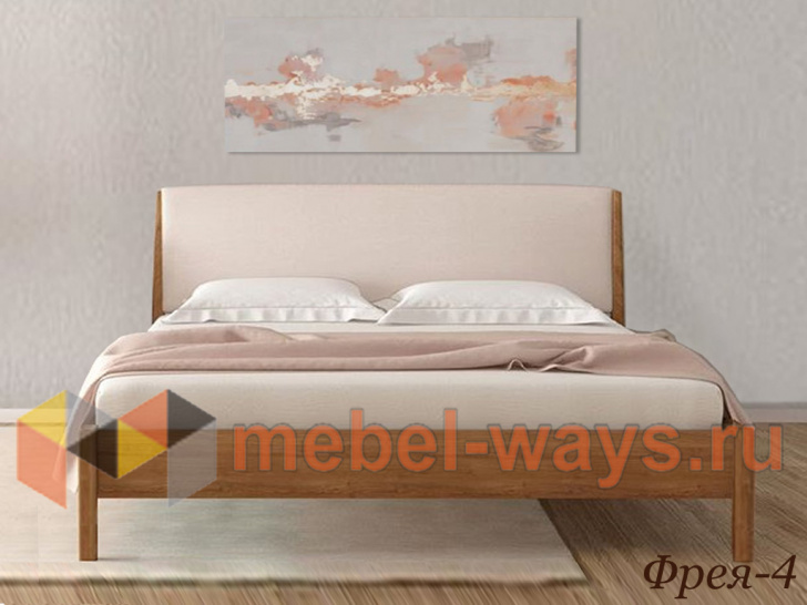 Стильная современная кровать для подростка с мягким изголовьем «Фрея-4»