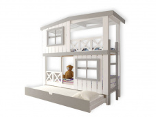 Двухъярусная детская кровать домик с выкатным местом «Kids-15»