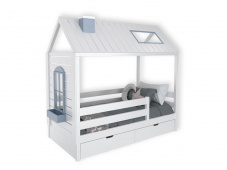 Детская односпальная кровать домик с ящиками для хранения «Kids-21»