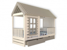 Детская кровать-домик с окном и ящиками для хранения «Kids-3»