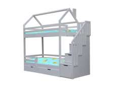 Игровая двухэтажная кровать с лестницей комодом «Kids-32»