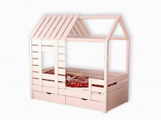 Детская комфортная кровать-домик из массива дерева «Kids-7»