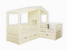 Деревянная кровать-домик с двумя спальными местами «Kids-8»
