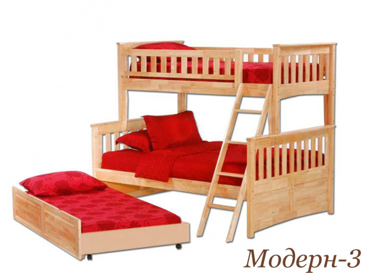 Четырехместная двухъярусная кровать с выкатным спальным местом «Модерн-3»
