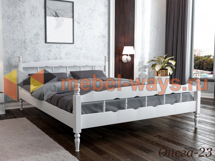 Элегантная деревянная кровать с резными спинками «Онега-23»