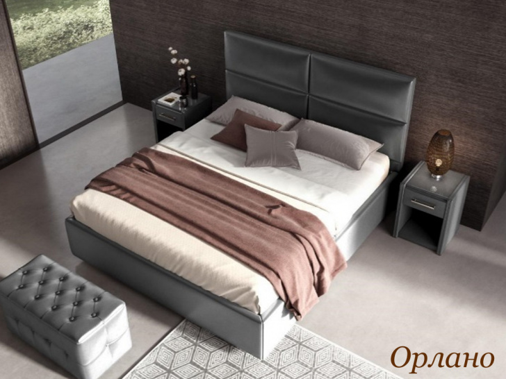Кровать с мягкой спинкой для современной спальни «Орлано»
