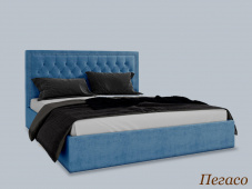 Кровать с мягким изголовьем с каретной стяжкой «Пегасо»