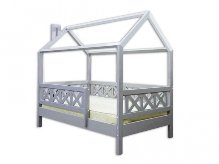 Кровать для девочки в форме домика с крышей «Прованс»