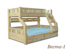Двухуровневая кровать для подростков с ящиками и полочкой «Веста-1»