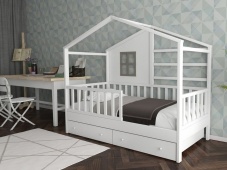 Белая кровать-домик «ДК-07»