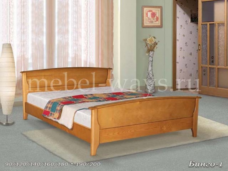 Недорогая кровать из дерева для дачи «Бинго-1»