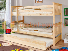 Деревянная двухъярусная кровать с выдвижным спальным местом «Полесье-3»
