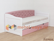 Детская розовая кровать для девочек с ящиками «Камея»