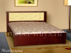 Двуспальная кровать с кожаным изголовьем «Магдалена»
