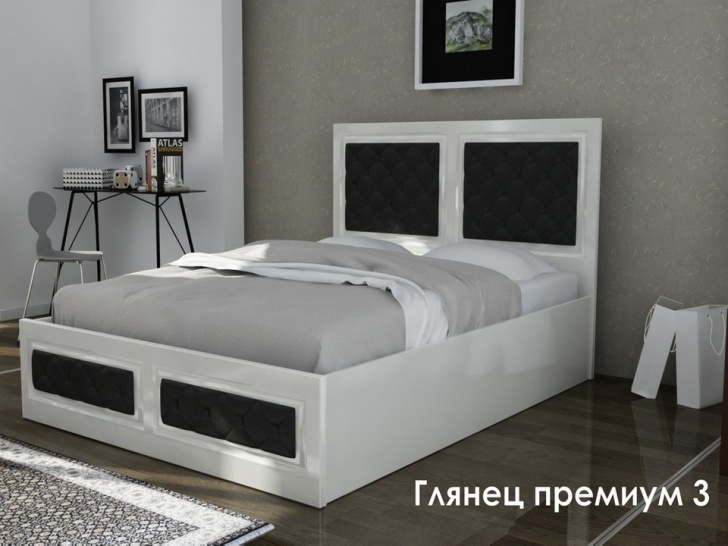 Двуспальная кровать МДФ «Глянец Премиум-3»