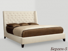 Двуспальная кровать с высоким мягким изголовьем «Берген-5»