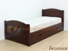 Классическая деревянная кровать с двумя спинками «Бегония»