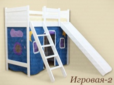 Детская кровать чердак с горкой «Игровая-2»