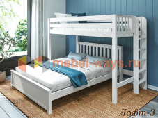 Кровать-чердак с двуспальной кроватью внизу «Лофт-3»