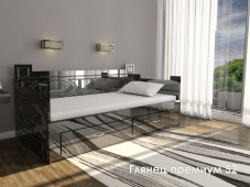 Кровать диван черный «Глянец Премиум — 52»