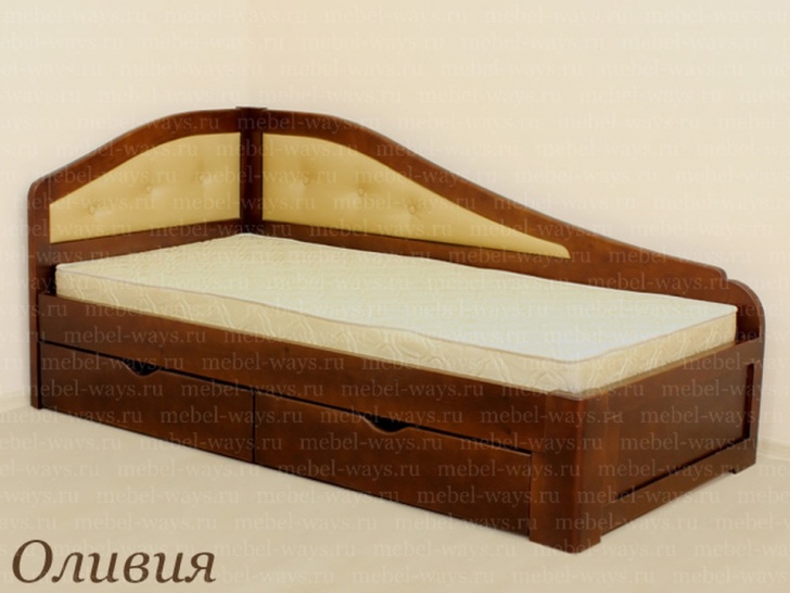 Угловая кровать с двумя спинками «Оливия»