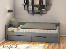Кровать-тахта с ящиками из массива сосны «Альфа-2»