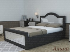 Мягкая спальная кровать с фигурным изголовьем «Альма»