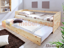 Кровать односпальная из дерева с выкатным спальным местом «Полесье-1»