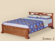 Кровать с резной деревянной спинкой «Лотос-1»