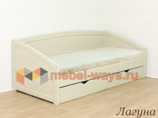 Подростковая односпальная кровать с 3 спинками и ящиками «Лагуна»