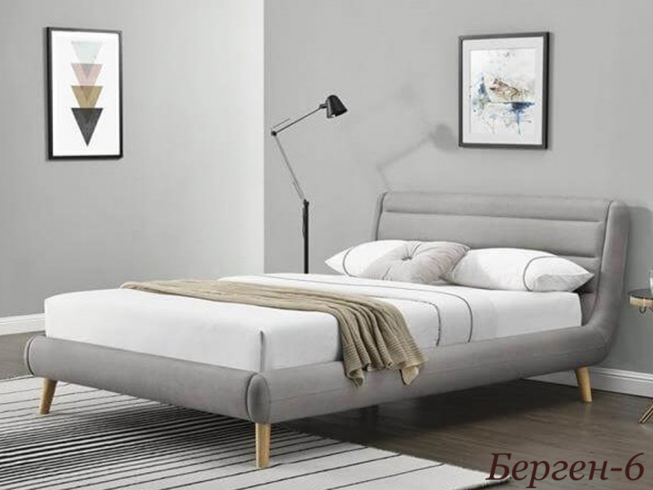 Стильная кровать с удобным мягким изголовьем «Берген-6»